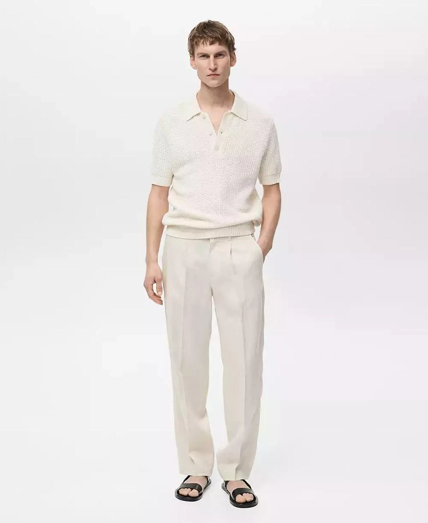 Mango Men's Regular-Fit Linen Trousers 7