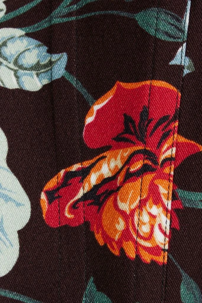 ROSETTA GETTY Floral-print cotton-twill midi dress 4