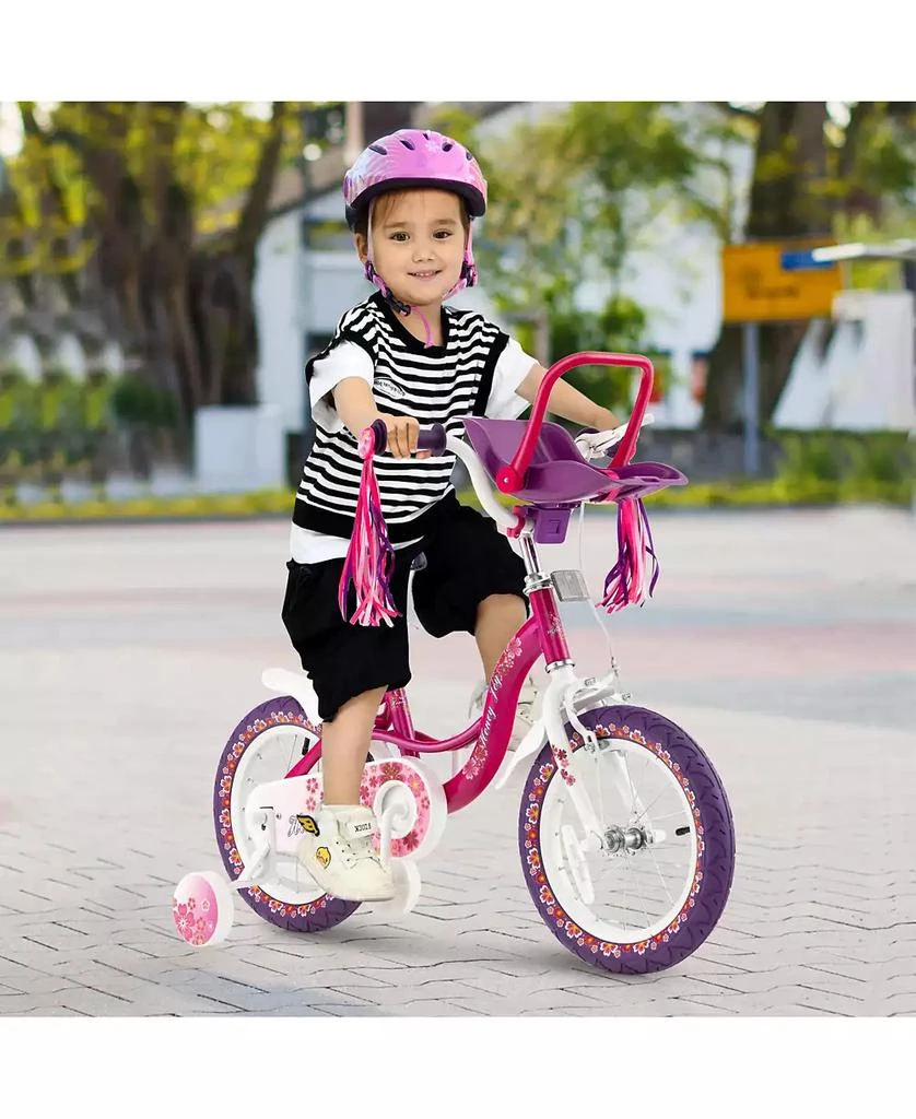 Mecale 14 Inch Kids Bike with Doll Seat and Removable Training Wheels 9