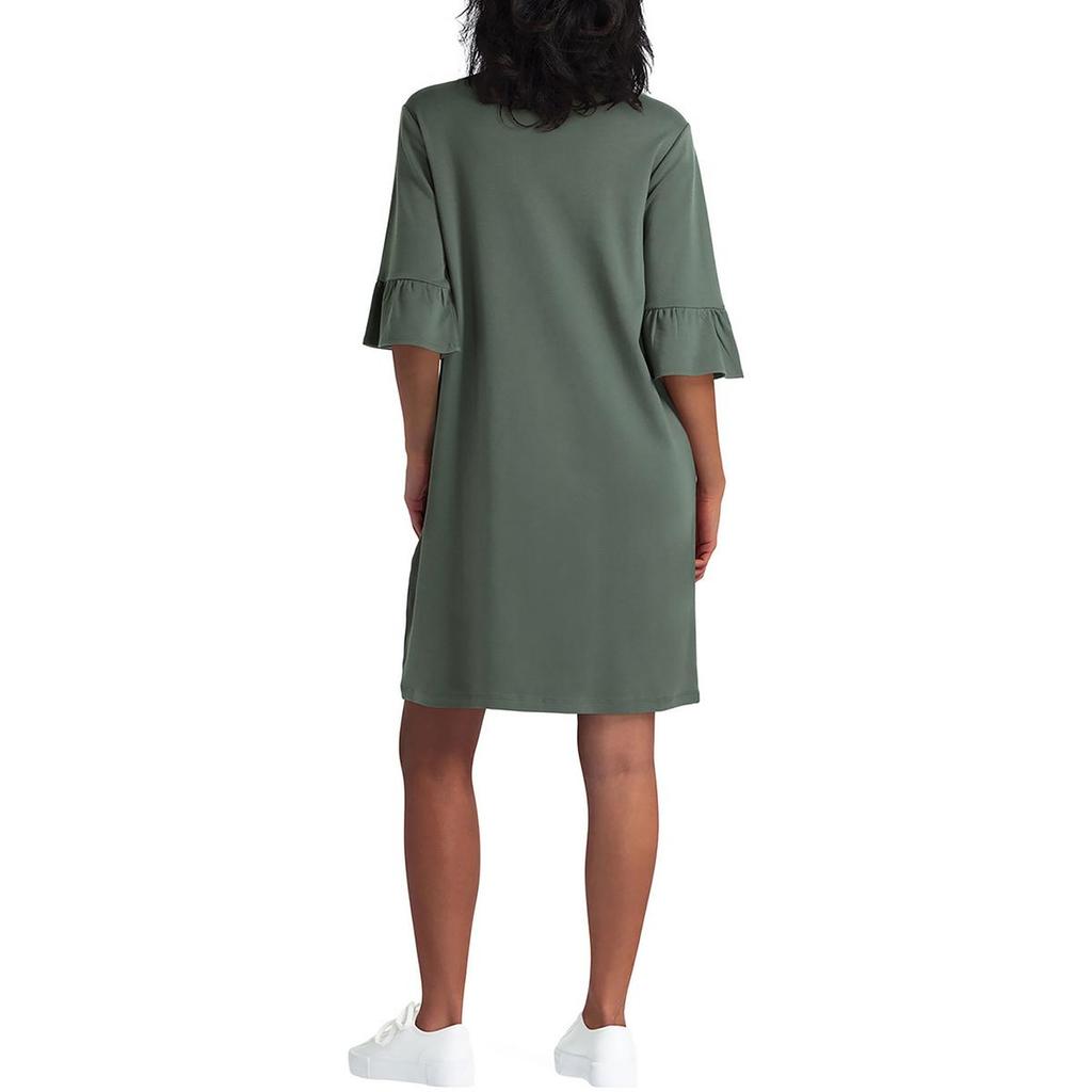 Isaac Mizrahi Womens Crewneck Midi T-Shirt Dress