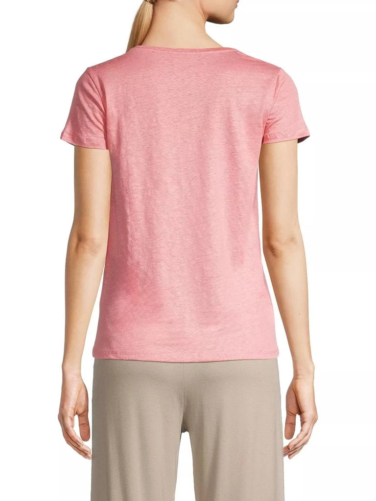 MAJESTIC FILATURES Stretch Linen V-Neck T-Shirt 5