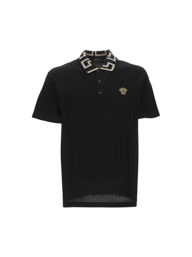 Versace Versace Greca Short-Sleeved Straight Hem Polo Shirt 1