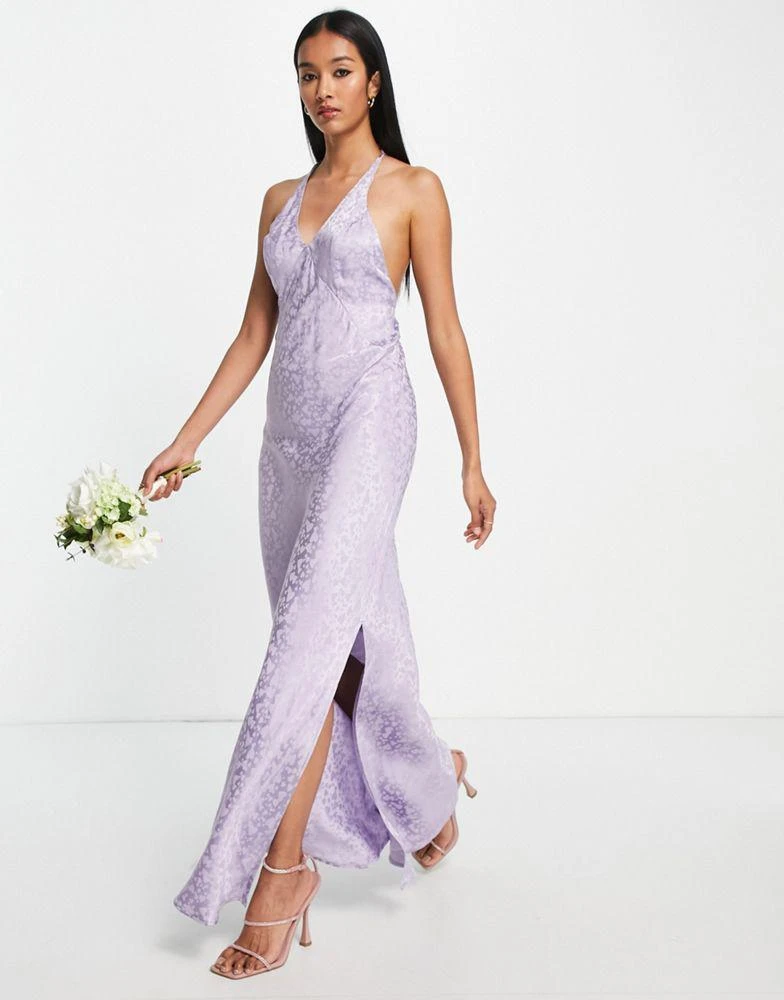 open lace back dress Taleah Lilac Cut Out Maxi Dress - US 16