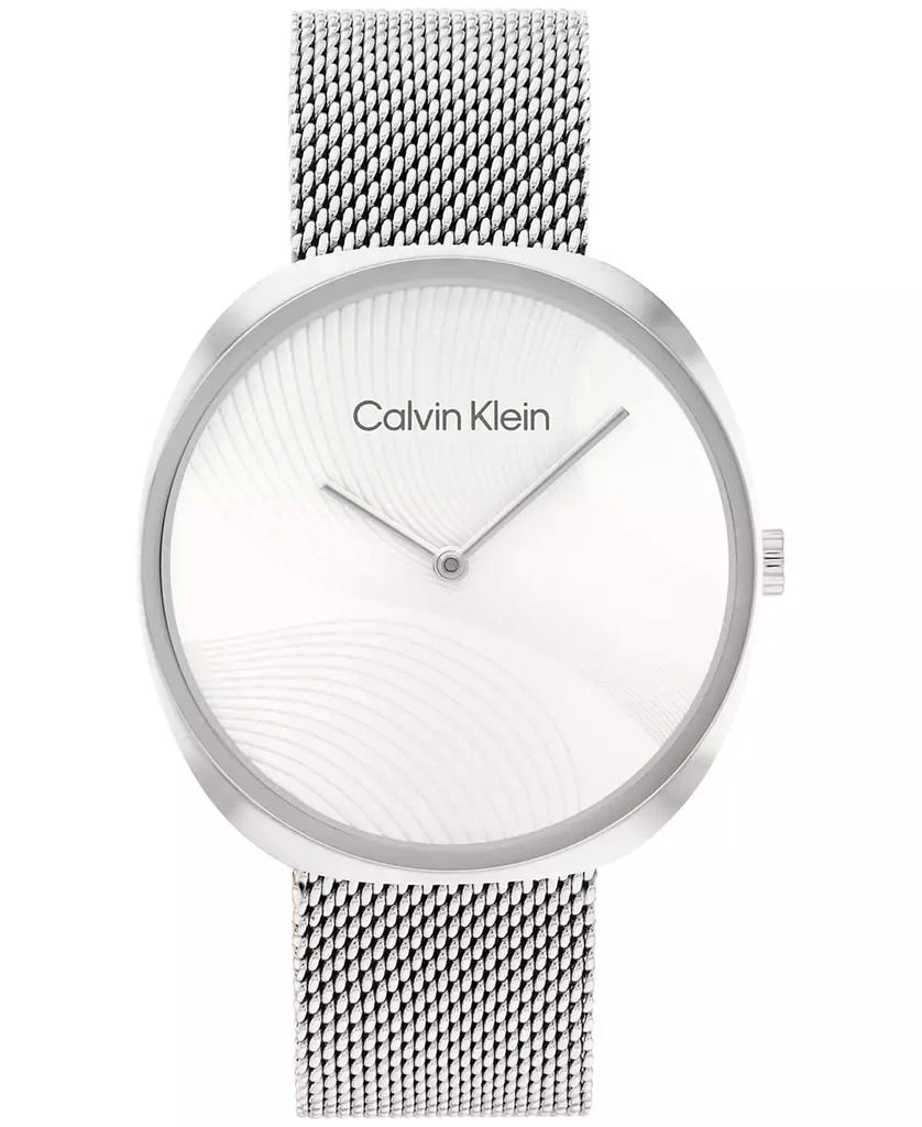 Calvin Klein Women
s 2-Hand Silver-Tone Stainless Steel Mesh Bracelet Watch 36mm 1