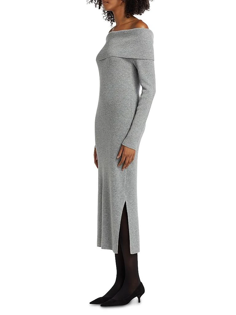 fitted lace wedding dress Arie Ribbed Cashmere Blend Henley Midi Sweater Dress in Camel