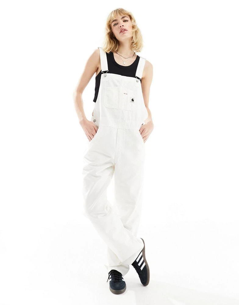 Carhartt WIP Carhartt straight leg dungarees in white 1