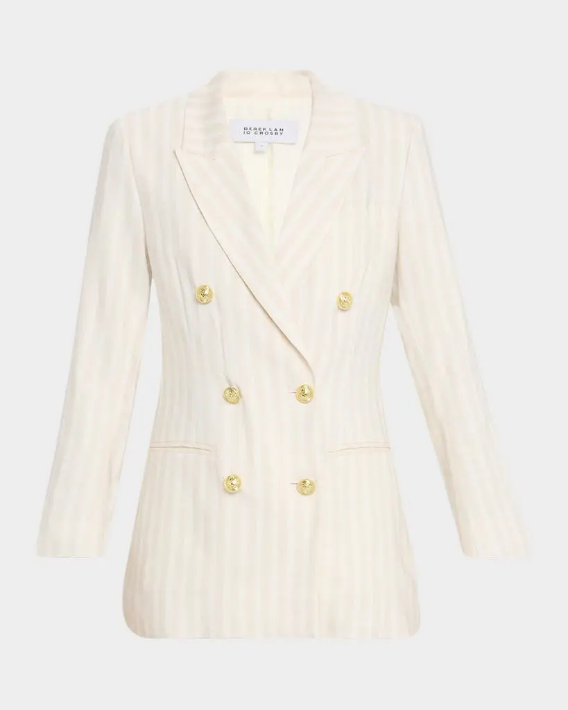 Derek Lam Walter Striped Double-Breasted Blazer