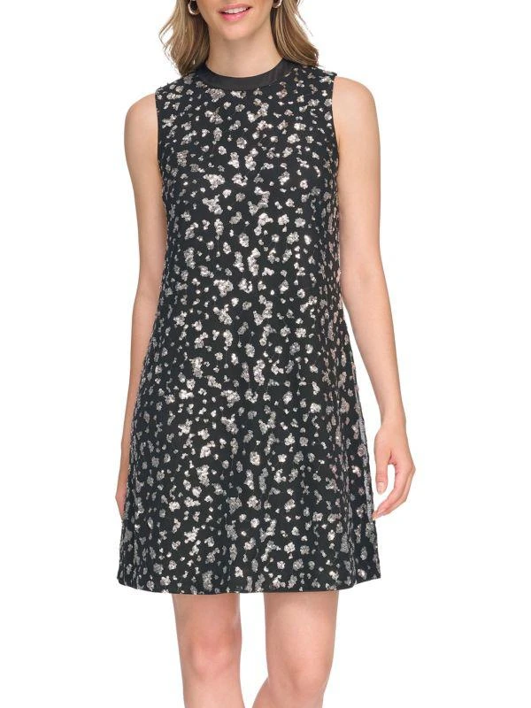 Kensie Sequin Mesh Shift Minidress 1