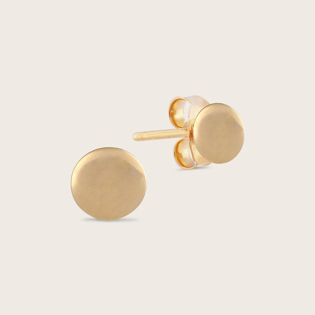 Pajure 14k Yellow Gold Dot Stud Earrings 1