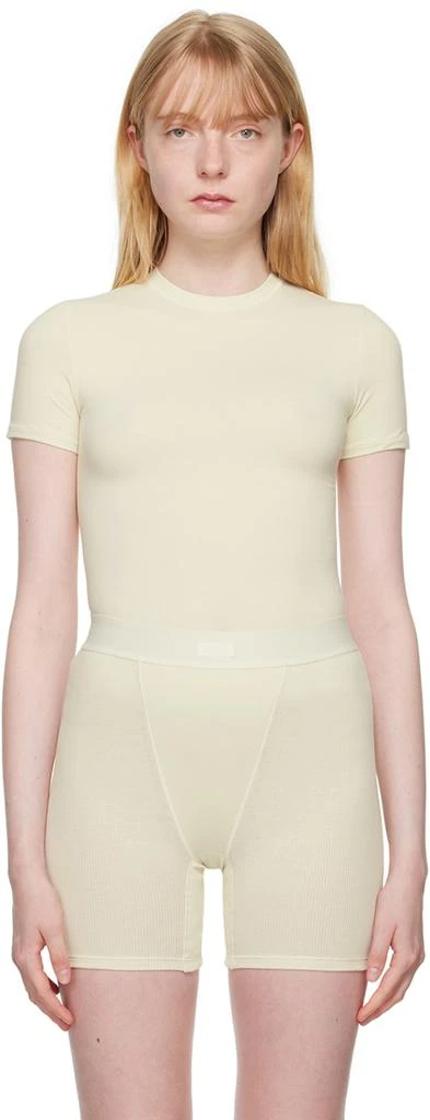 SKIMS Off-White Cotton Jersey T-Shirt 1