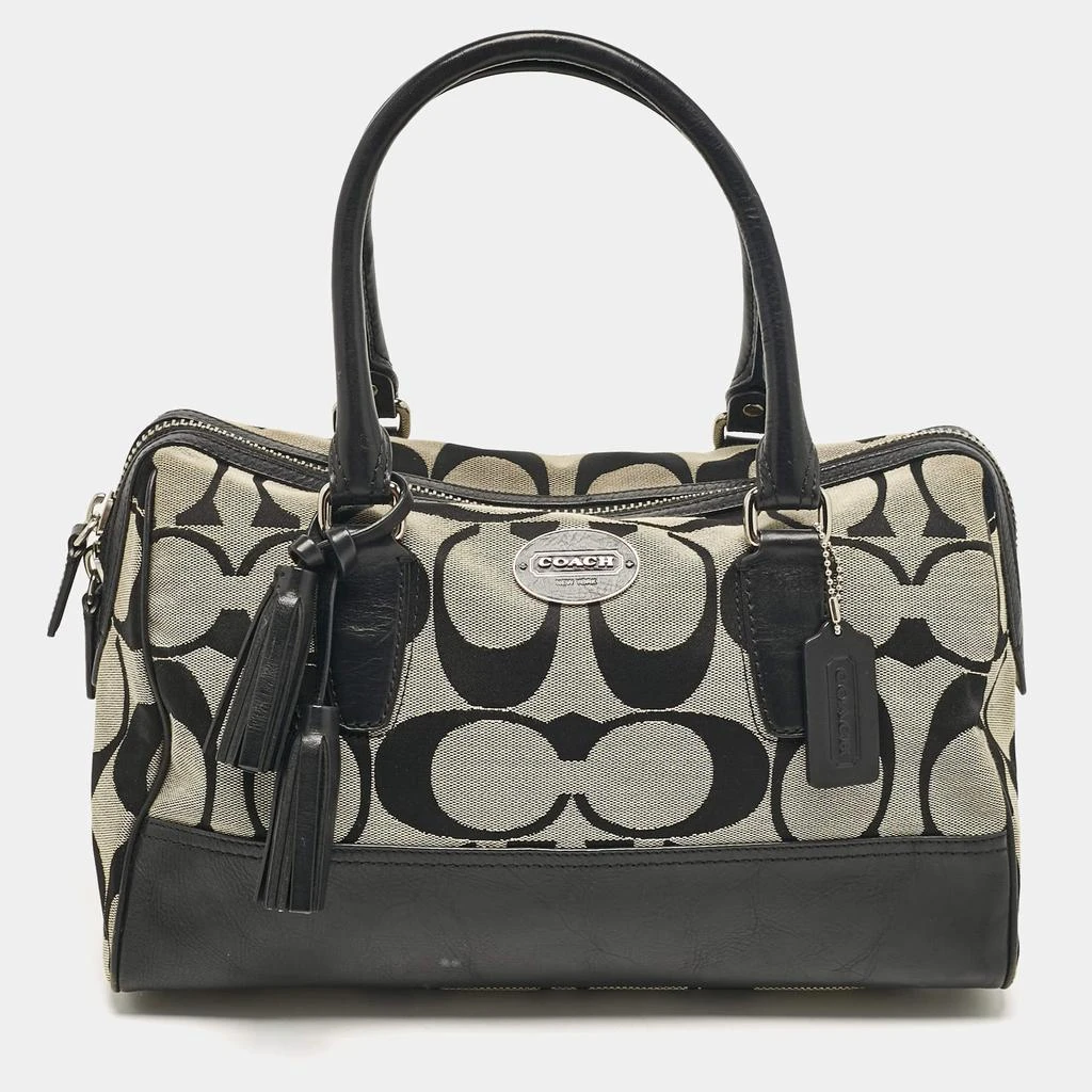 Coach Coach Black Signature Canvas and Leather Legacy Haley Satchel 1