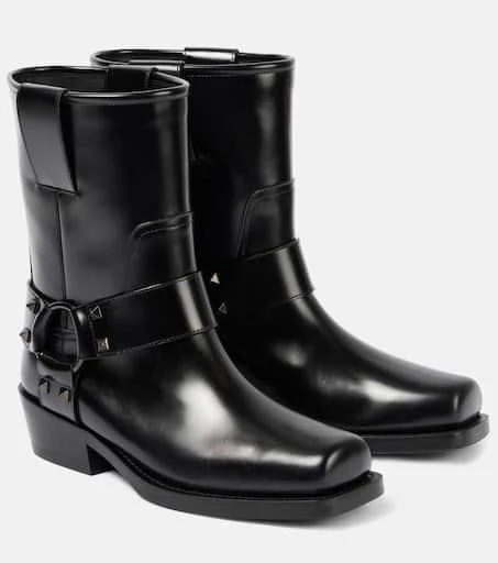 Valentino Rockstud leather biker boots 1