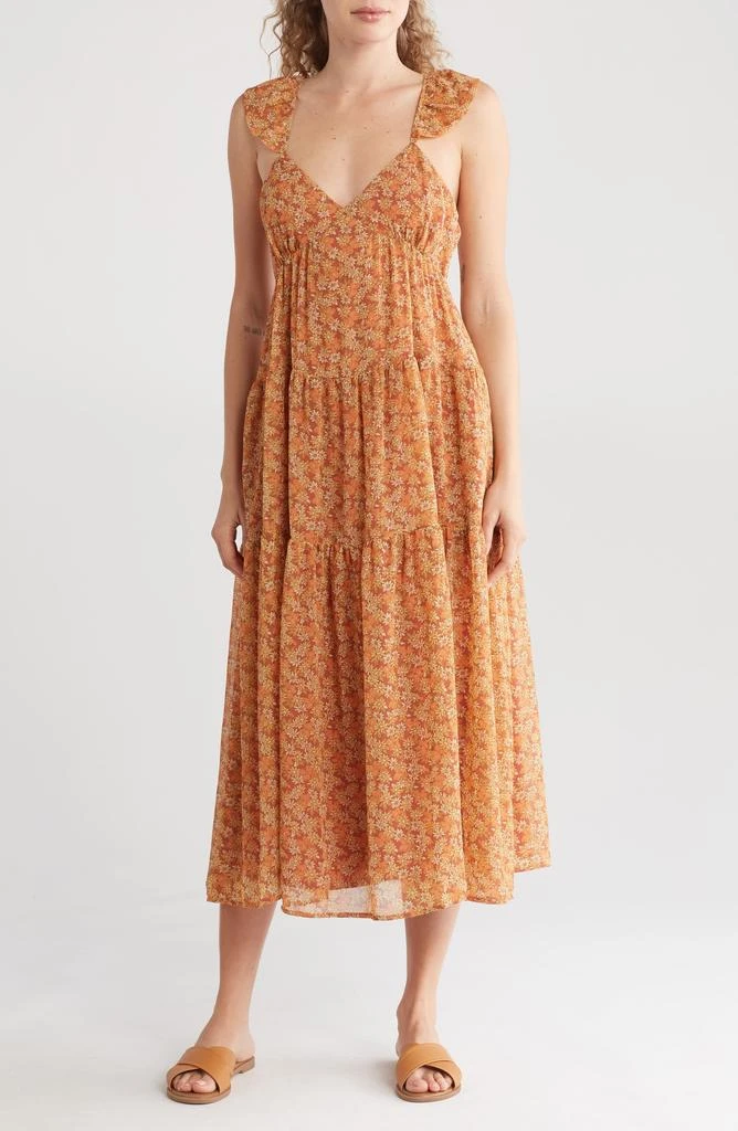Shop Floral Georgette Ruffle Sleeve Tiered Midi Dress on Sale at  BeyondStyle  Get 83% Off Floral Georgette Ruffle Sleeve Tiered Midi Dress  with Limited-Time Flash Deals, Exclusive Discounts, and Special Offers.