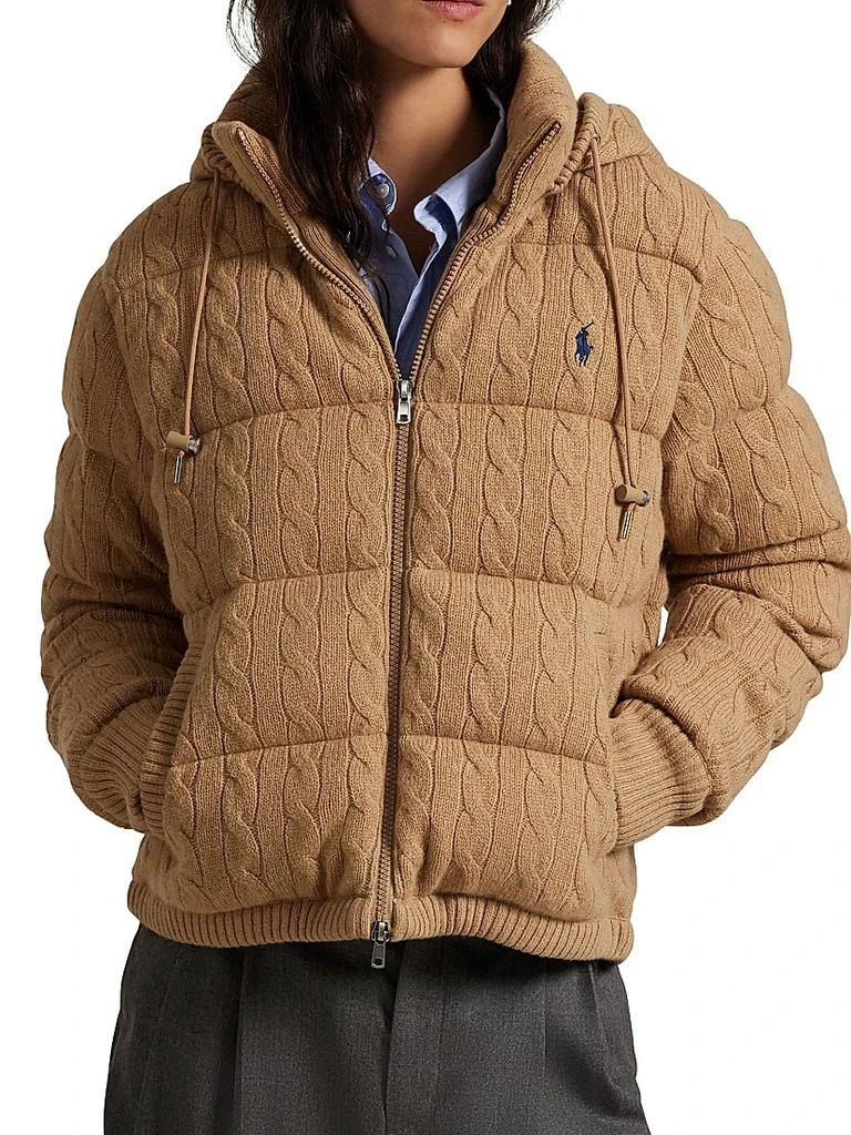Ralph Lauren Cable-Knit Hooded Down Coat 3