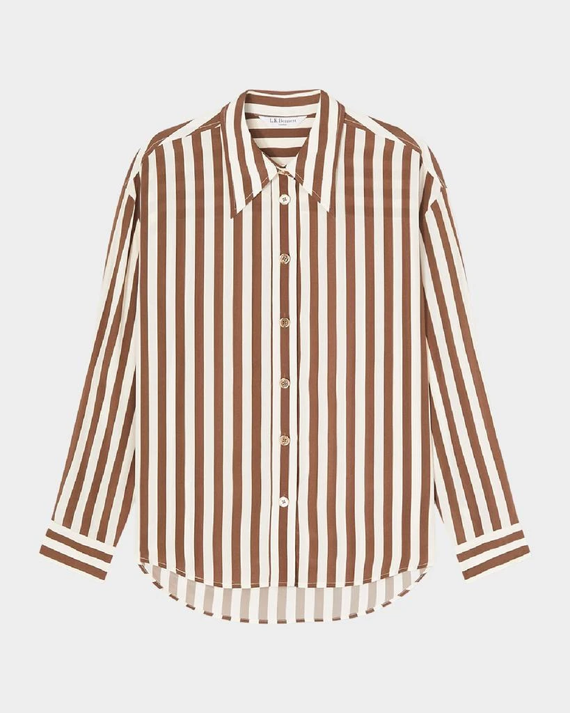 LK Bennett Blythe Striped Button-Down Blouse 1