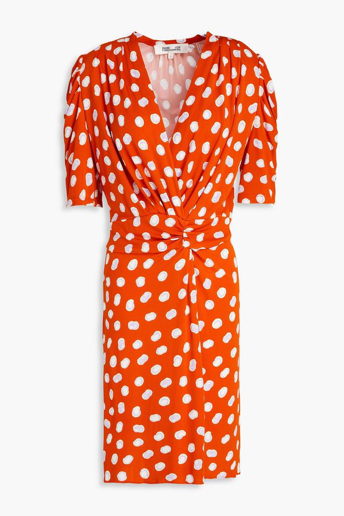 Diane von Furstenberg Duncan ruched printed jersey mini dress