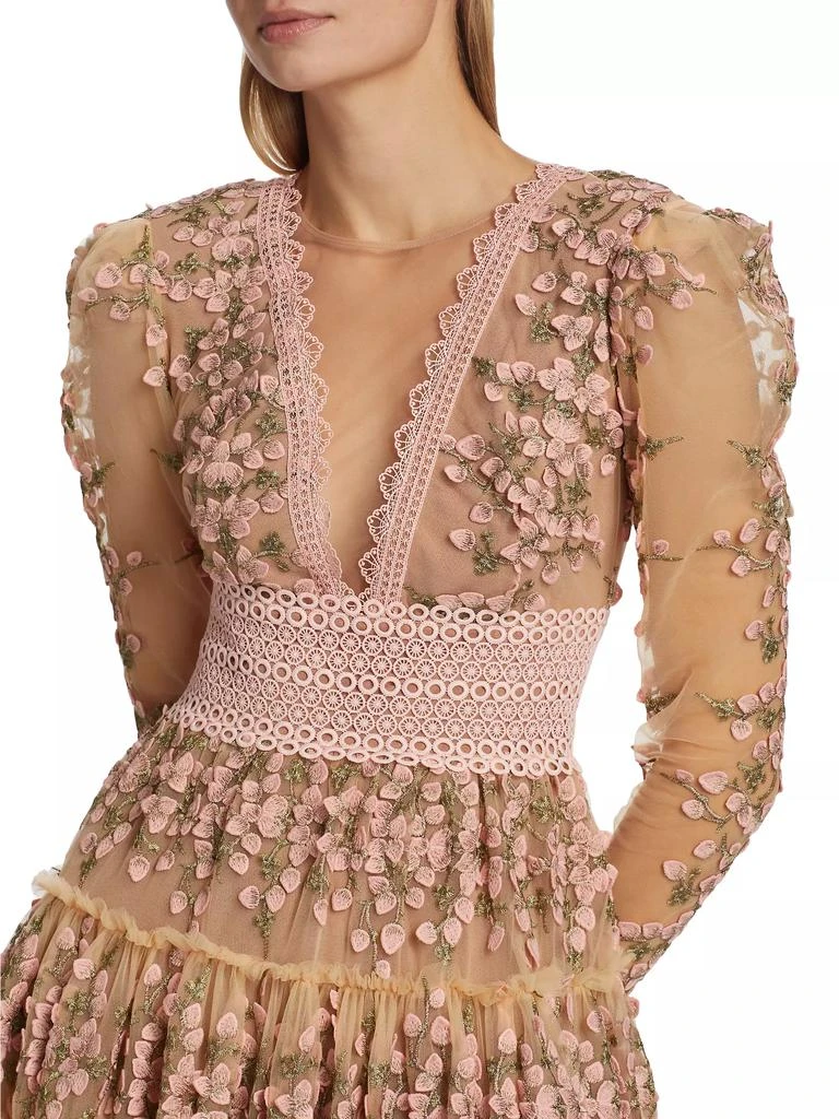BRONX AND BANCO Megan Floral Crochet Lace Minidress 6