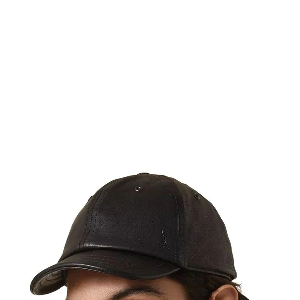 Saint Laurent Cassandre Leather Cap – On Sale Now with Up to 