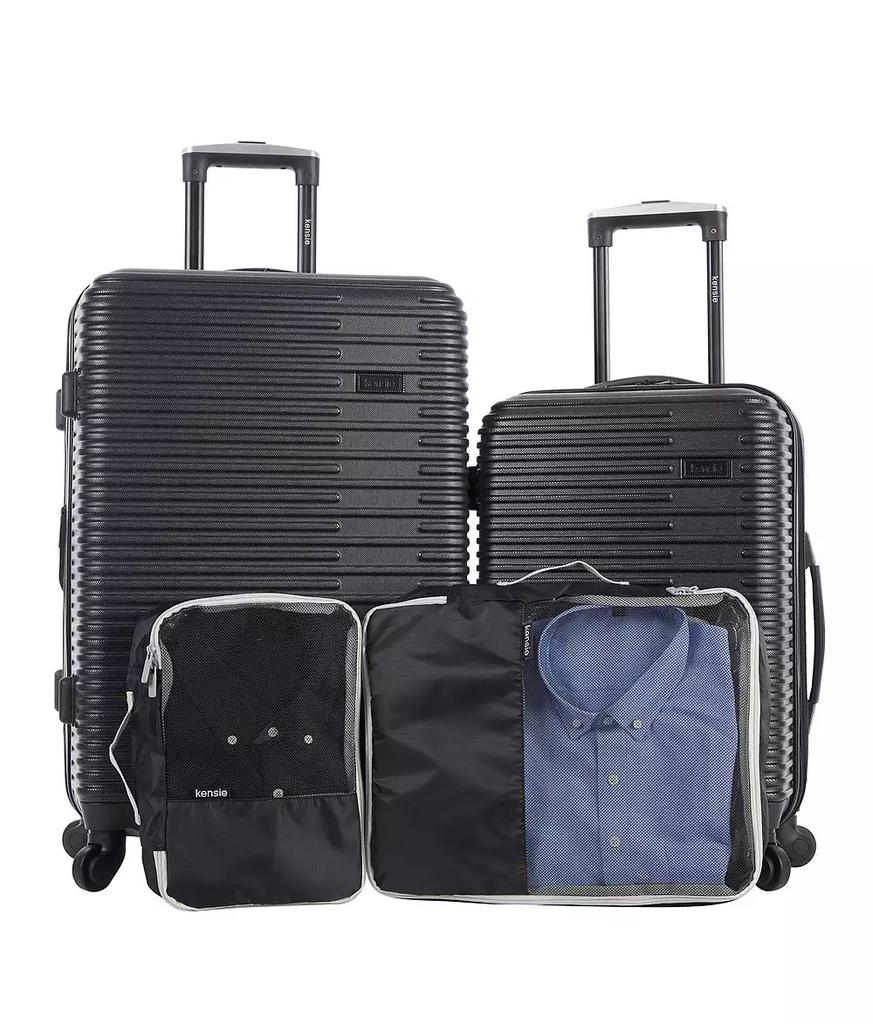 Kensie 4pc Hillsboro Rolling Hardside Luggage Set Black