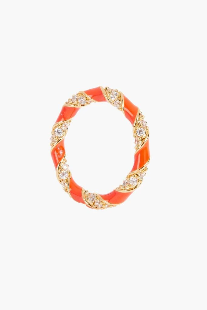 Zimmermann Gold-tone crystal and enamel ring 2