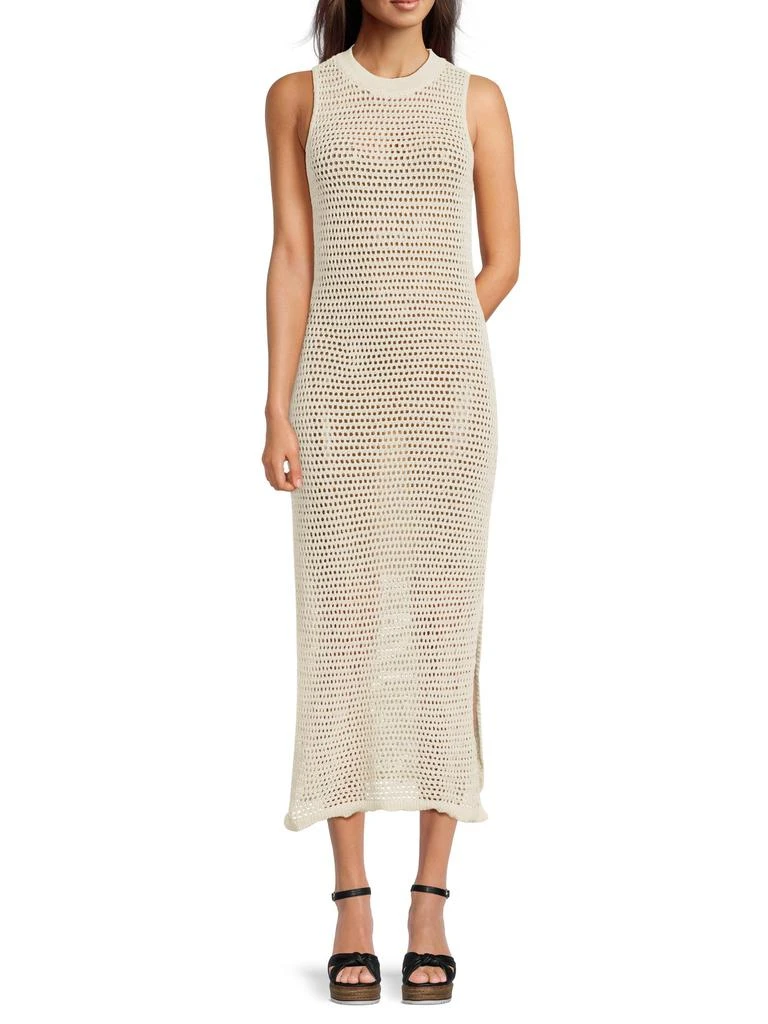 chinese dress ladies Taryn 100% Cotton Open Back Knit Maxi Dress in Smoke