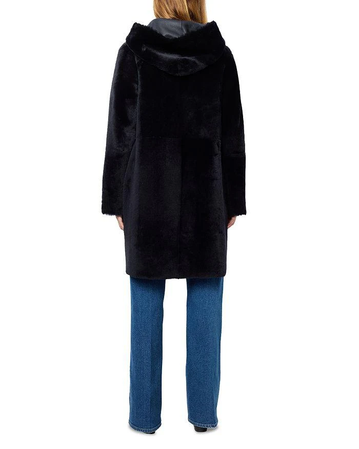 Gerard Darel Letitia Reversible Shearling Hooded Coat 3