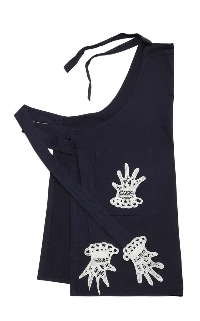 Gohar World Gohar World - Full Hands Lace-Embroidered Apron - Navy - Moda Operandi
