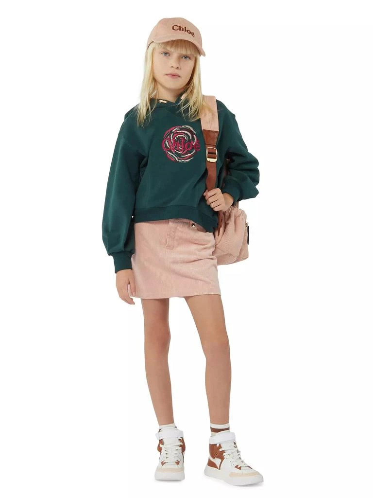 Chloé Girl's Logo Corduroy & Leather Backpack 5