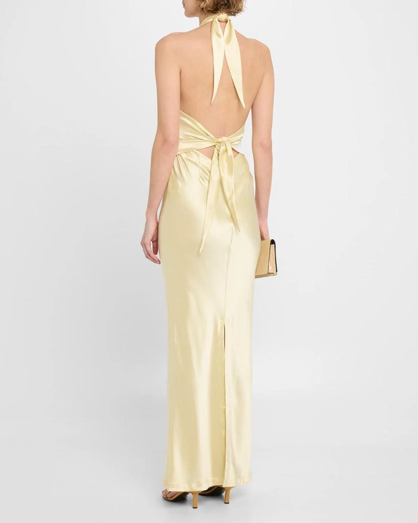 retrofête Ester Backless Halter Satin Gown 3