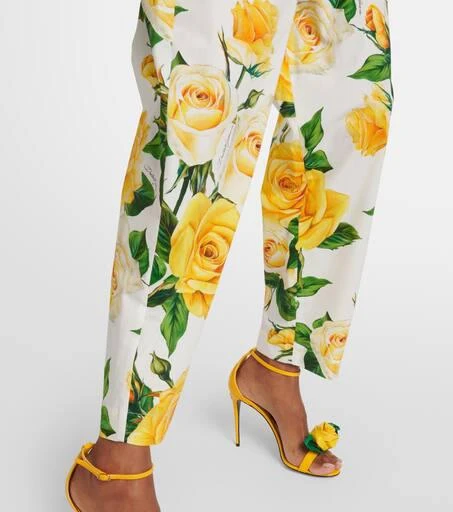 Dolce 
Gabbana Floral high-rise cotton cropped pants 5
