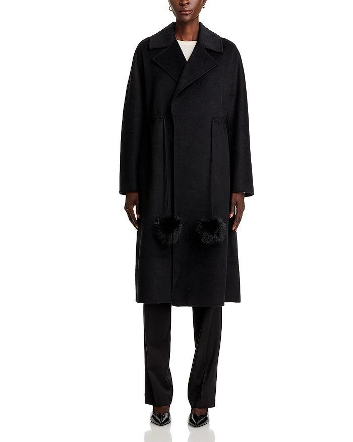 Adrienne Landau The Wool Blend Pom Pom Coat 7