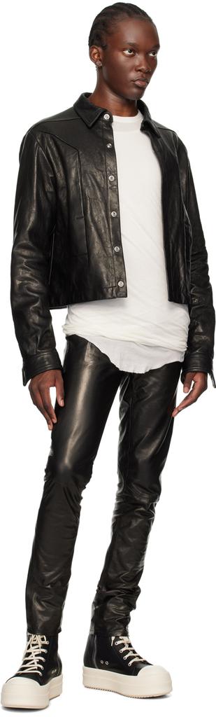 ジャケット・アウター Rick owens Alice strobe Rick Owens Black Alice Strobe Leather Jacket Rick Owens