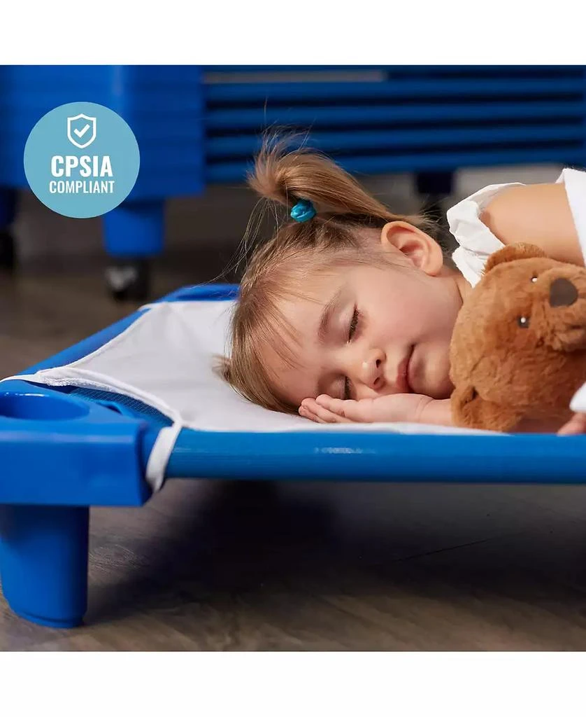 ECR4Kids RestZone Cot Sheet, Toddler Size, White, 12-Pack 4