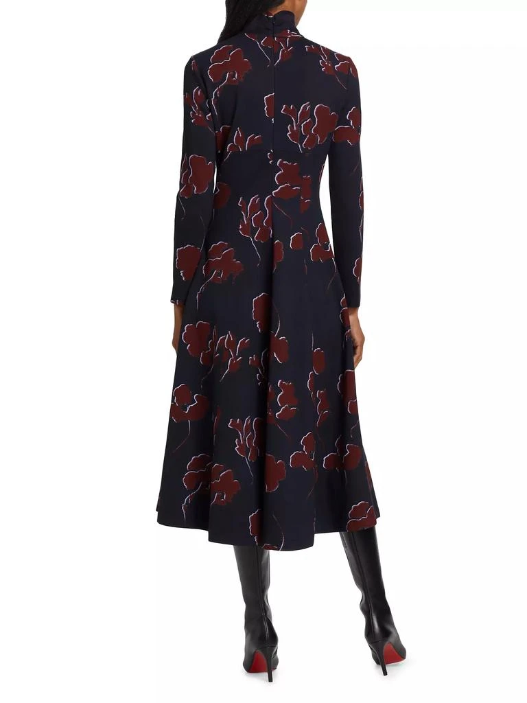 Tanya Taylor Thea Floral Ponte Turtleneck Midi-Dress 5