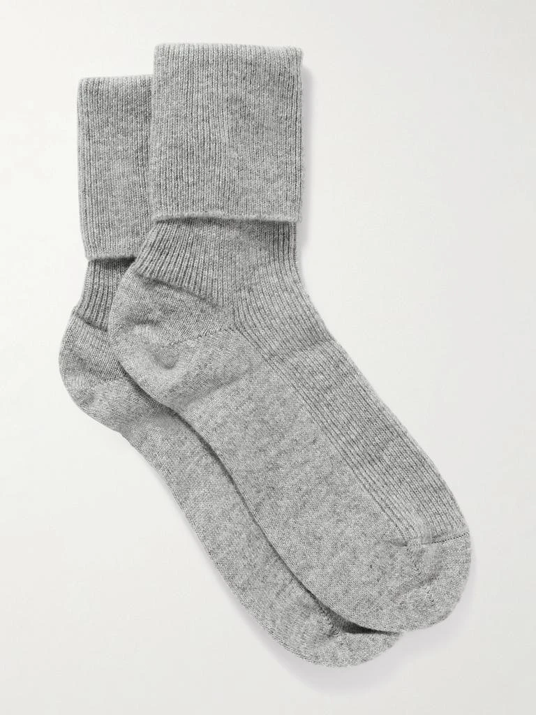 Johnstons of Elgin 罗纹羊绒混纺袜子 1