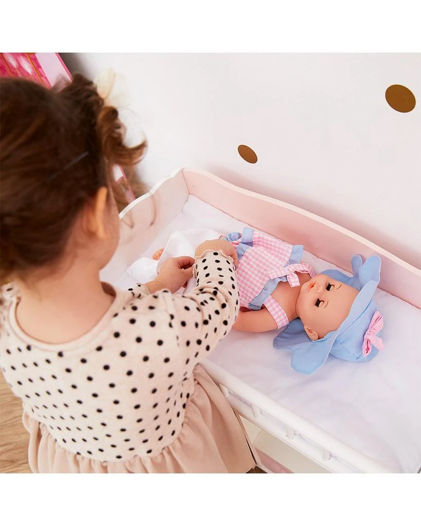 Teamson Olivia
s Little World by Kids Aurora Princess Pink Plaid Baby Doll Bed with Accessories Pink - Ages 3-7 5