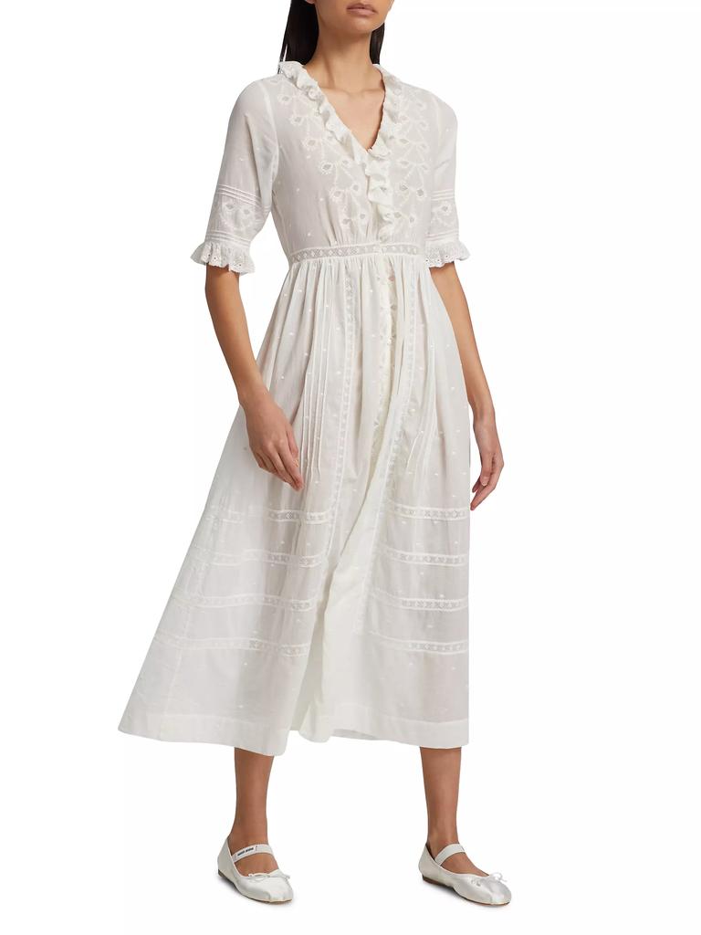 DÔEN Rosabella Embroidered Midi-Dress