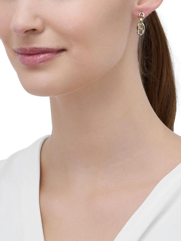 Saks Fifth Avenue 14K Yellow Gold Link Drop Earrings 3