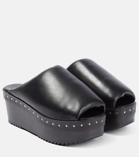 【関税&送料込み】Rick Owens Black Padded Sandals With Pla Rick Owens Padded leather platform sandals - Sandals - Free