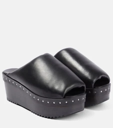 Rick Owens Padded leather platform sandals 1