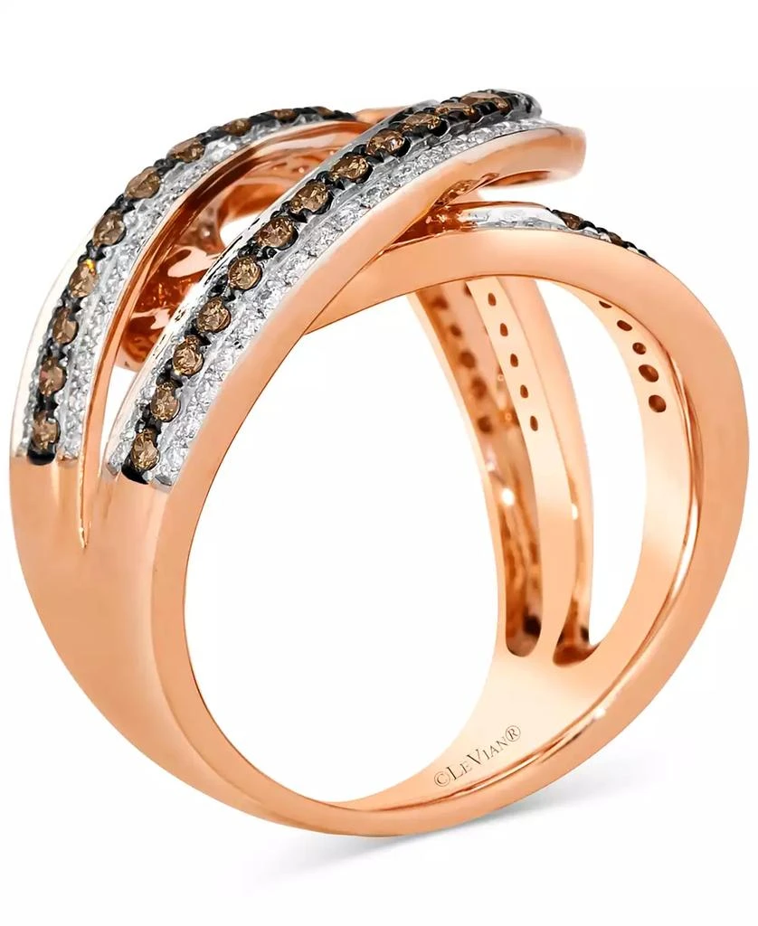Le Vian Chocolatier® Chocolate Diamond 
Vanilla Diamonds Interlocking Swirl Ring (1-1/2 ct. t.w.) in 14k Rose Gold 2