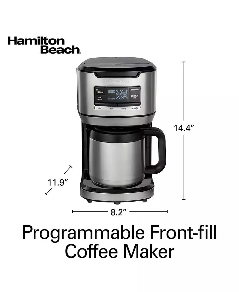 Hamilton Beach Front Fill 12 Cup Programmable Coffee Maker with Thermal Carafe - 46391 7