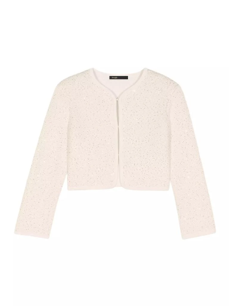 Maje Cropped Cardigan with Rhinestones 1