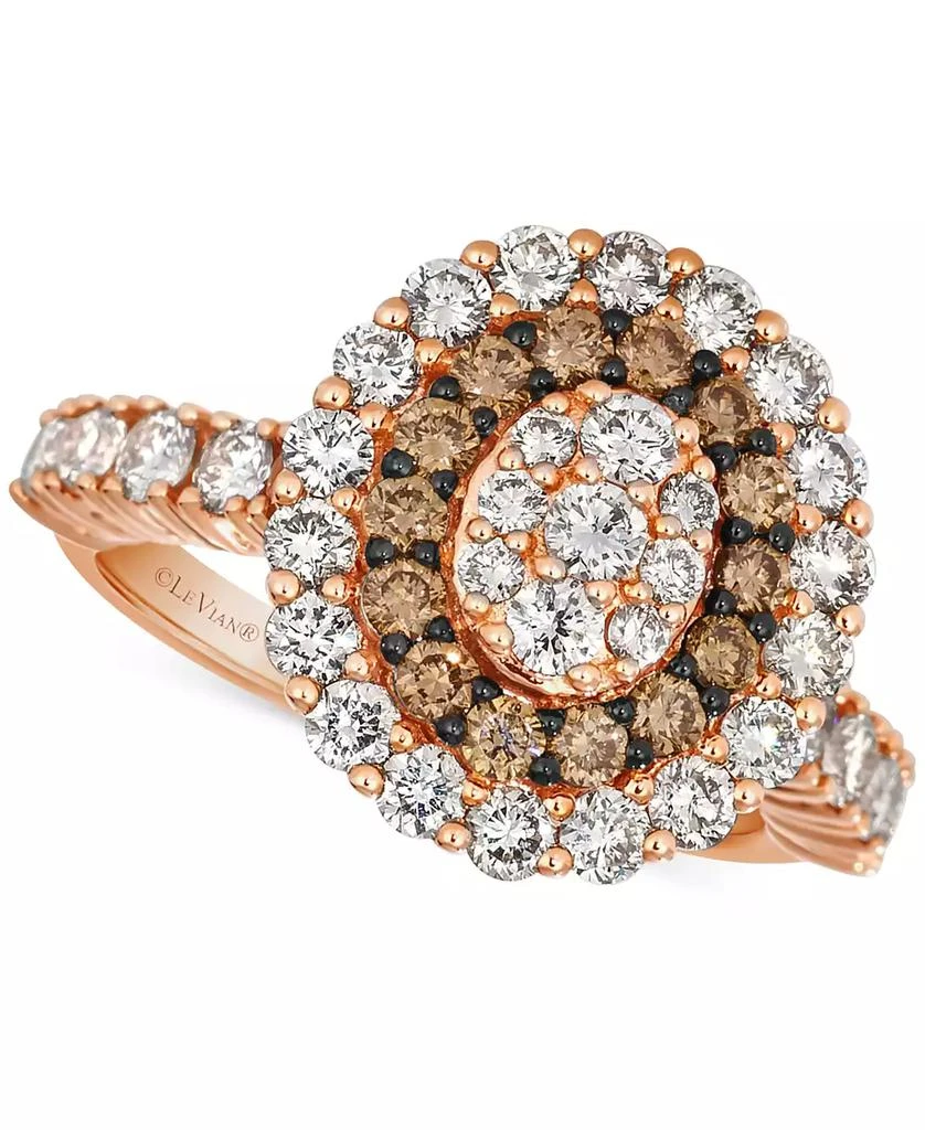 Le Vian Chocolate Diamond & Nude Diamond Halo Cluster Ring (2 ct. t.w.) in 14k Rose Gold 1