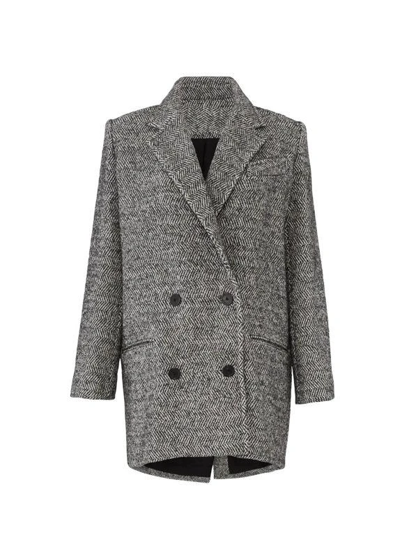 IRO Herringbone Mohair Blend Double Breasted Coat 4