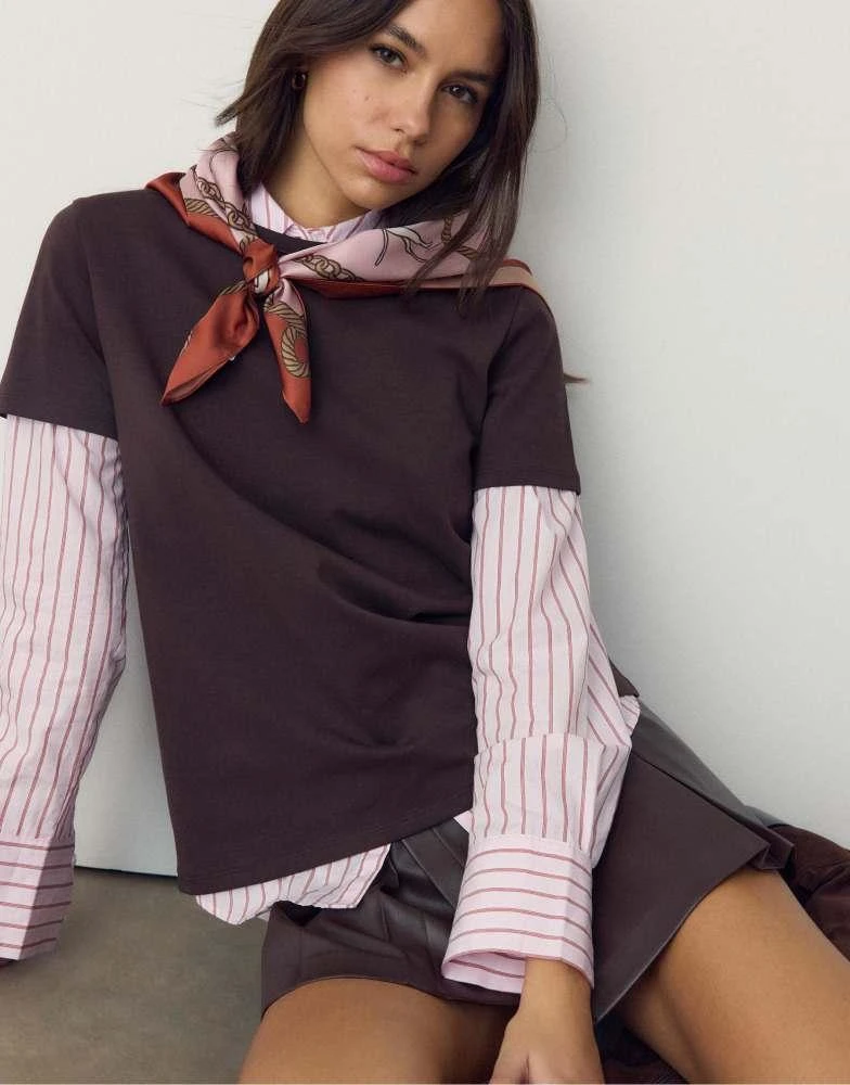 Stradivarius Stradivarius Number 8 ball scarf in pastel pink 3