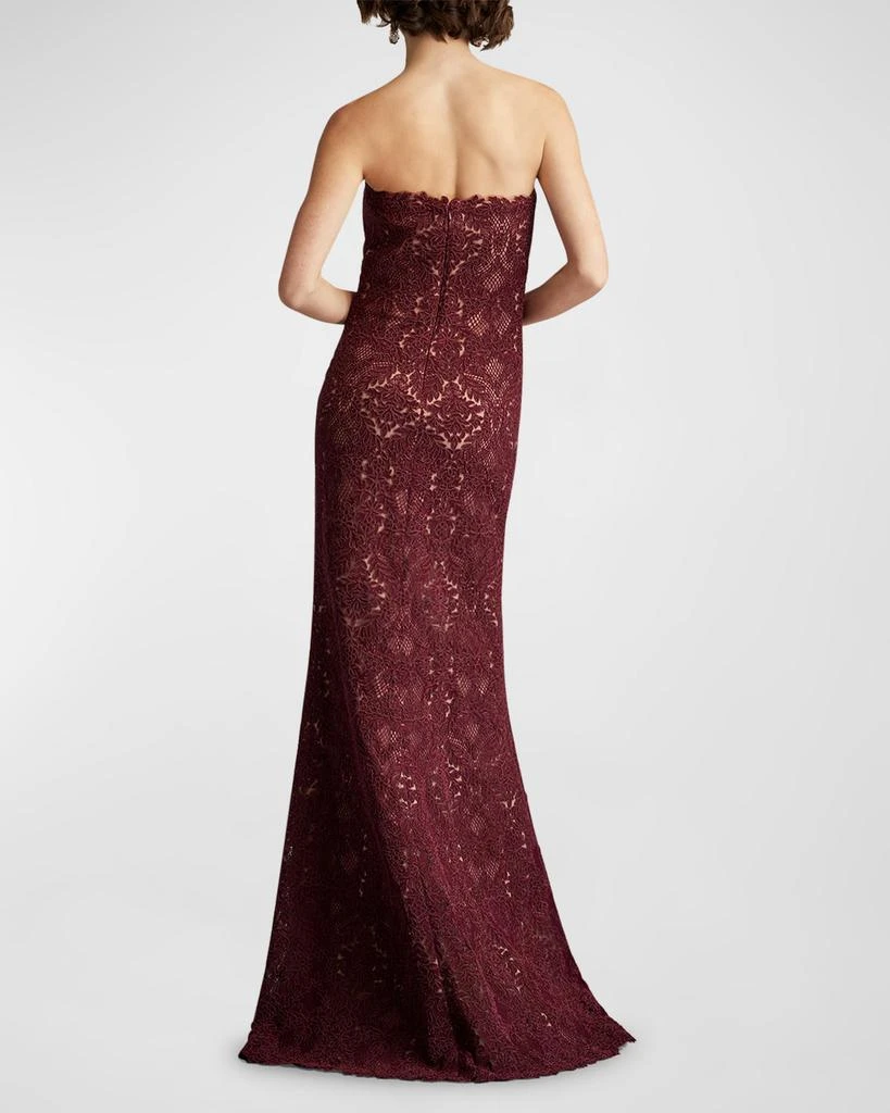 Tadashi Shoji Strapless Lace A-Line Gown 3