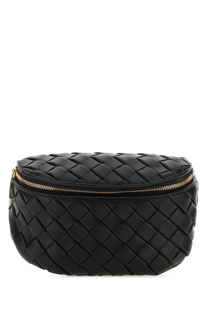 ポーチ BOTTEGA VENETA Black Leather Mini Padded Belt Bag Bottega Veneta Bottega Veneta Zip Around Mini Padded Belt