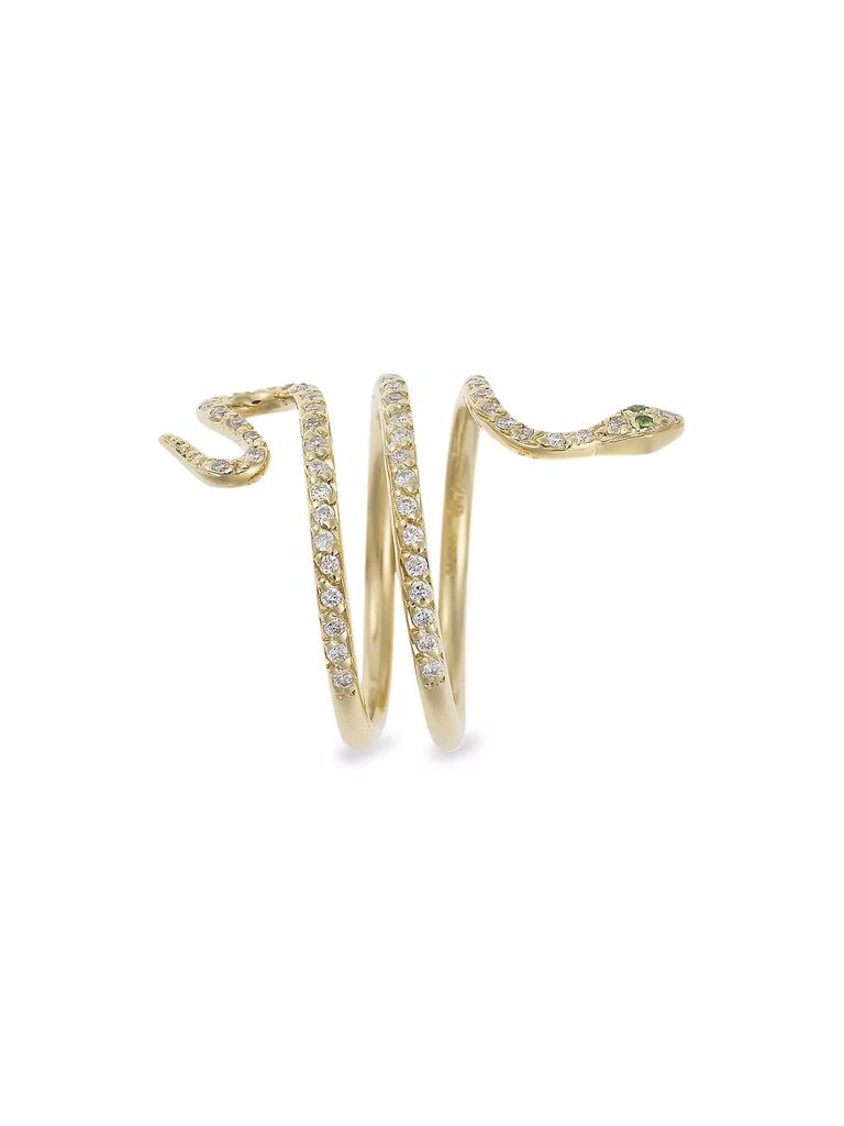 Ileana Makri 18K Yellow Gold & White Diamond Single Python Ring