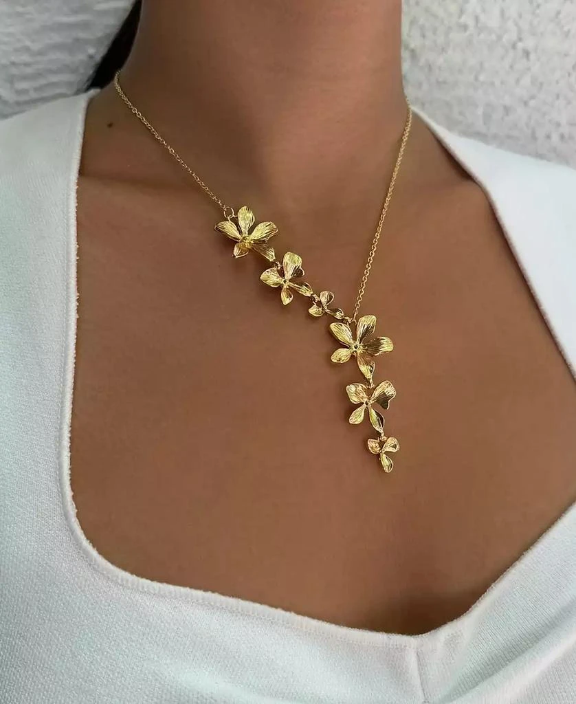 ADORNIA Gold Petals Drop Necklace 4